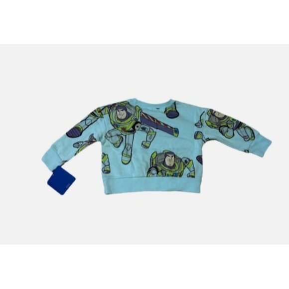 Disney Pixar Toy Story Size 12M Light Blue Buzz Lightyear Fleece Sweatshirt - Picture 2 of 4